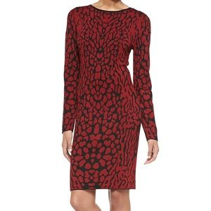 Long Sleeve Knit Red Dress